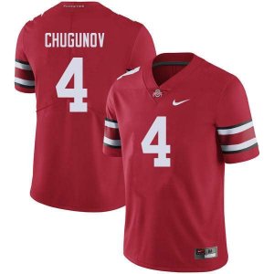 Men's Ohio State Buckeyes #4 Chris Chugunov Red Nike NCAA College Football Jersey OG DIZ7844UP